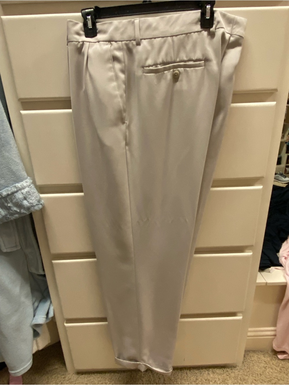 Alan Flusser Light Beige Pleated Golf Dress Pants 38x30